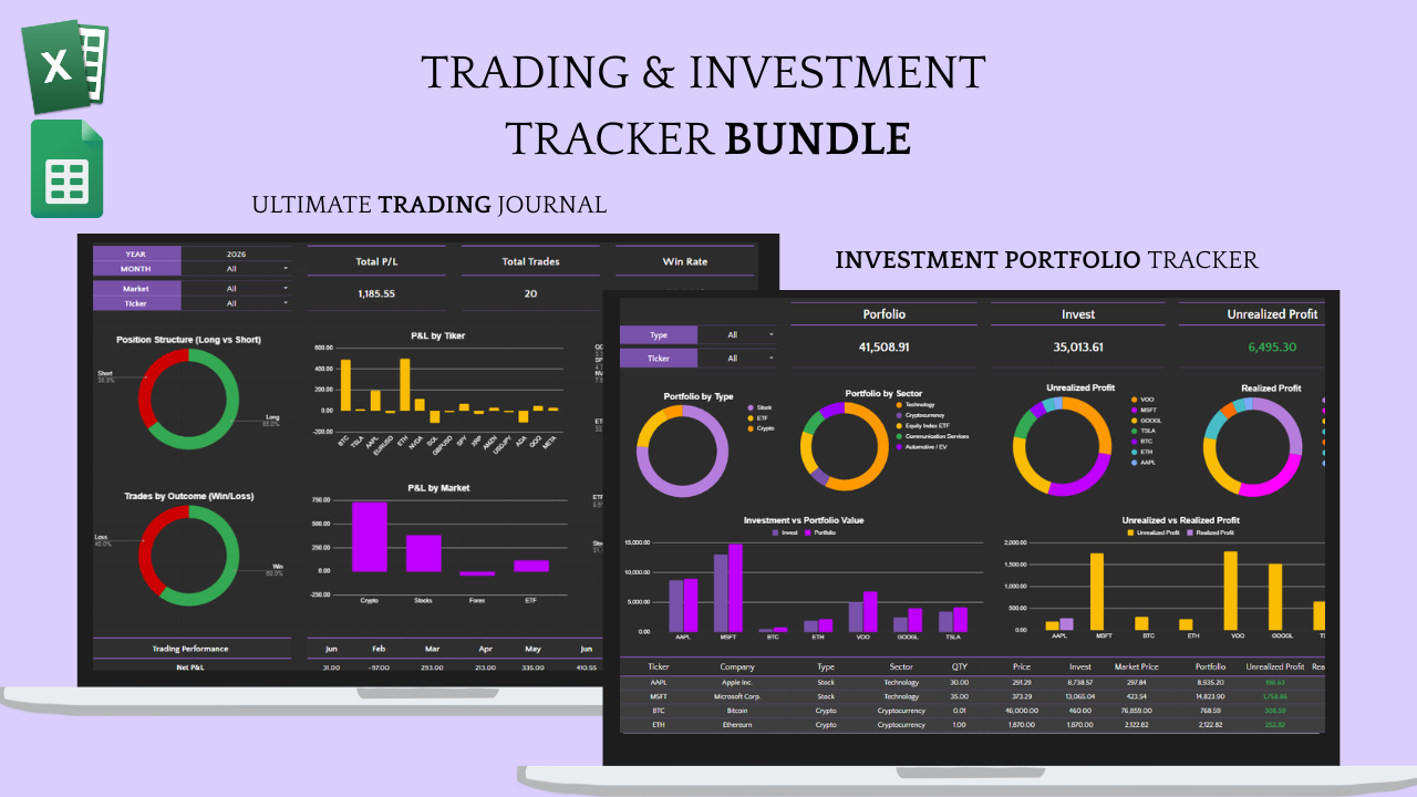 Trading & Investment Tracker Bundle